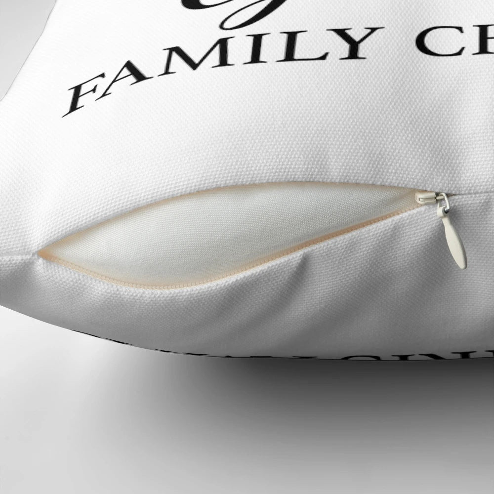 Commemorative Christmas Vacation pillow with Griswold family station wagon and Christmas tree
