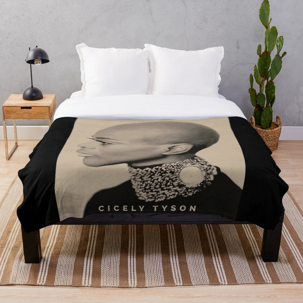 Cicely Tyson Inspired Black Plush Blanket