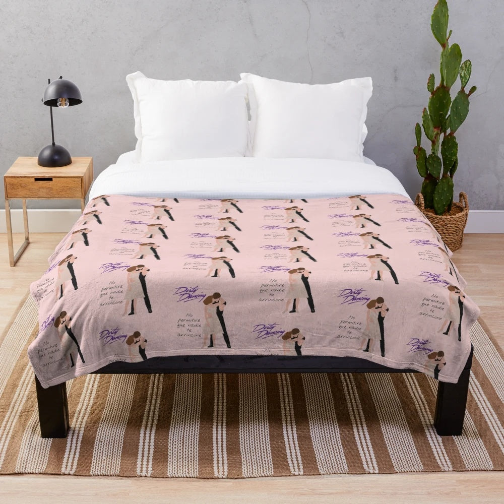 Dirty Dancing themed plush blanket with famous dance couple