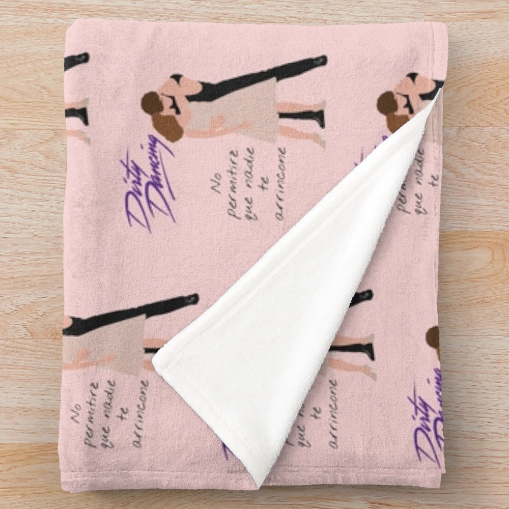 Dirty Dancing themed plush blanket with famous dance couple
