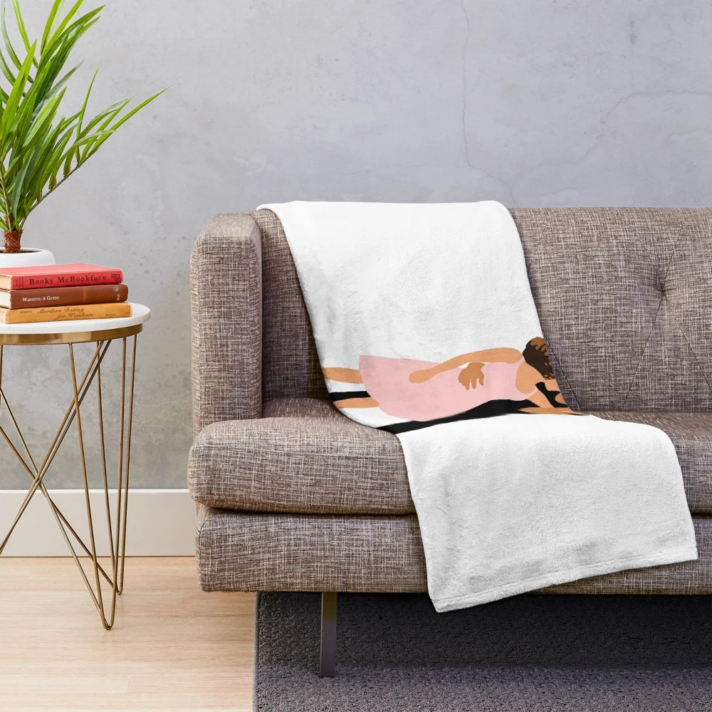 Soft pink plush blanket featuring Dirty Dancing movie characters and quotes