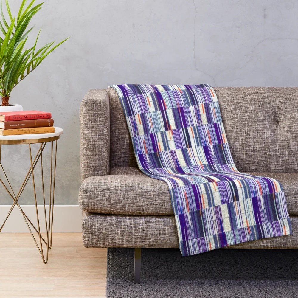 Plush blanket featuring the iconic Elizabeth Line underground moquette pattern