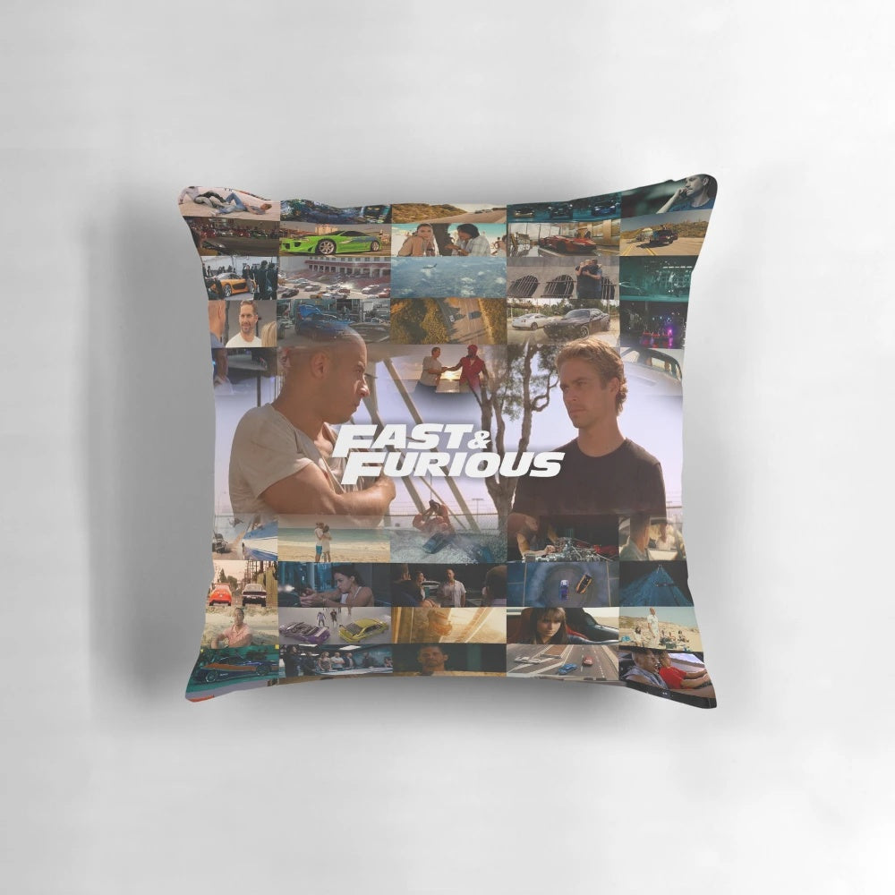 Fast and Furious Movie Pillow featuring Paul Walker and Vin Diesel