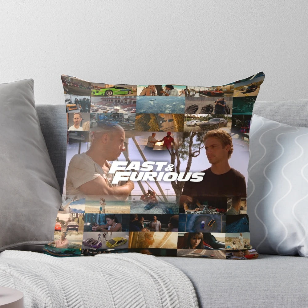 Fast and Furious Movie Pillow featuring Paul Walker and Vin Diesel