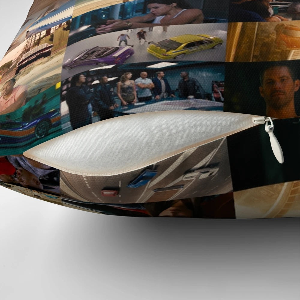 Fast and Furious Movie Pillow featuring Paul Walker and Vin Diesel