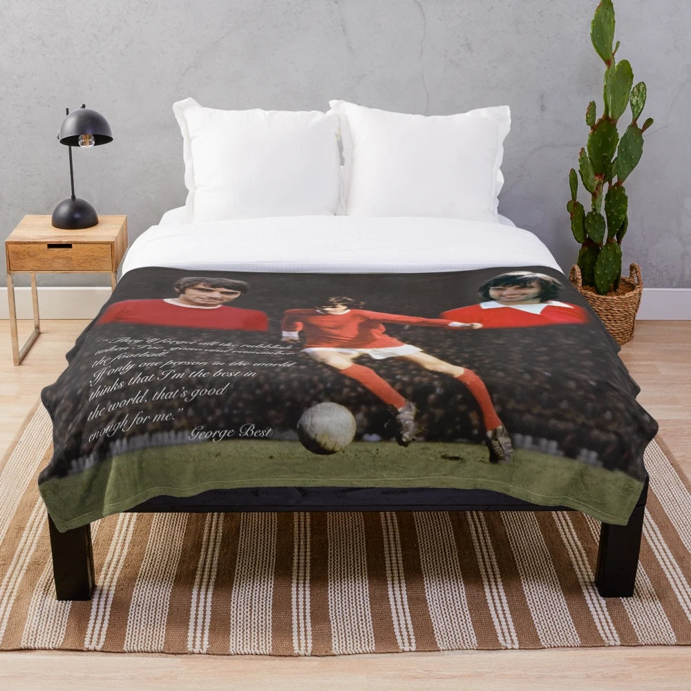 George Best Plush Blanket - Celebrate the Life and Legacy of the Northern Irish Soccer Legend