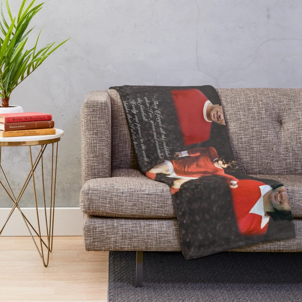 George Best Plush Blanket - Celebrate the Life and Legacy of the Northern Irish Soccer Legend