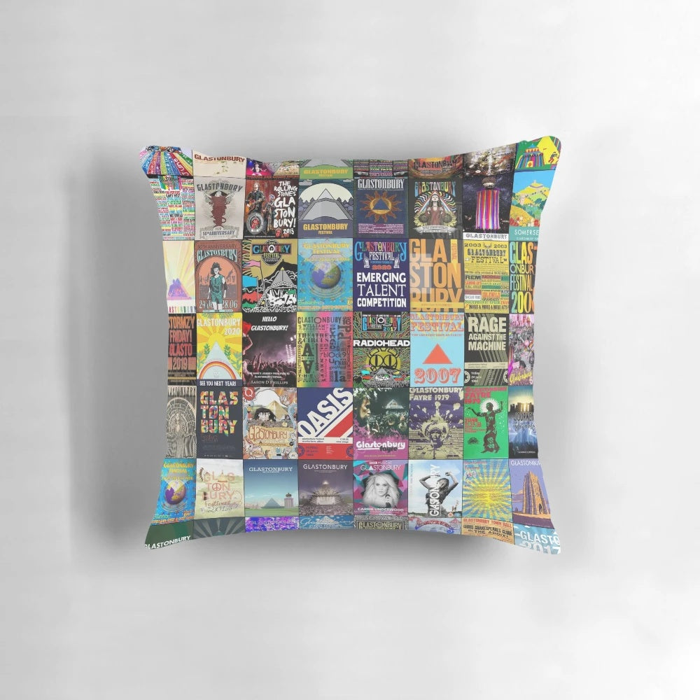 Glastonbury Festival Pillow featuring the iconic Glastonbury logo