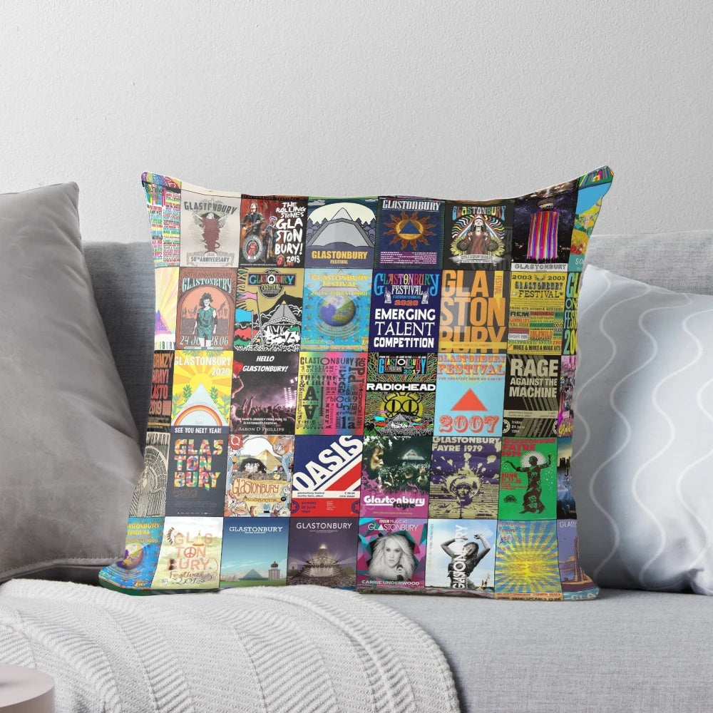 Glastonbury Festival Pillow featuring the iconic Glastonbury logo