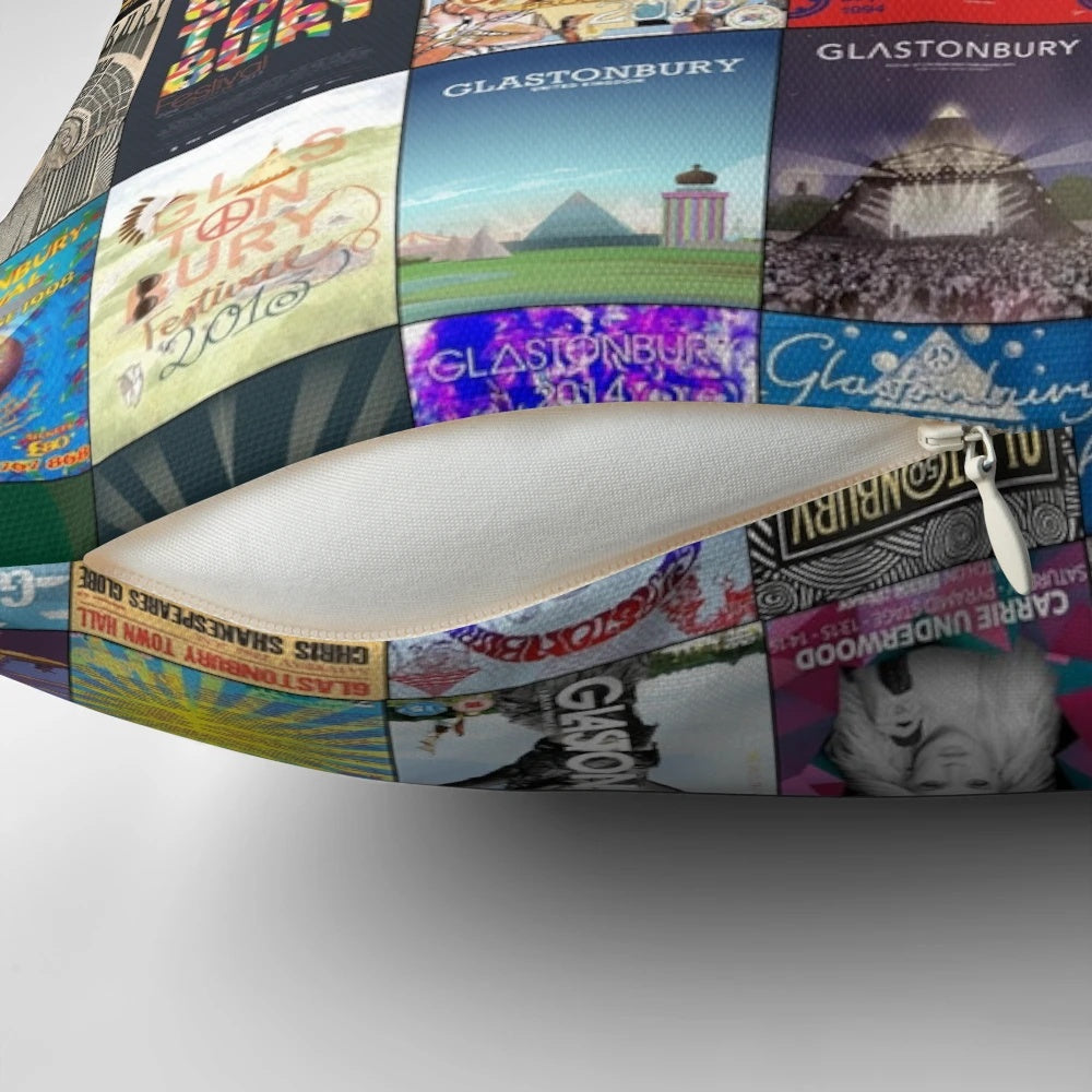 Glastonbury Festival Pillow featuring the iconic Glastonbury logo