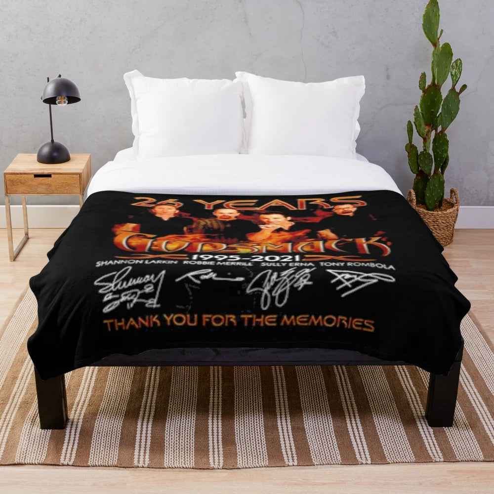 Godsmack band plush blanket with concert signatures