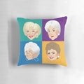 A plush pillow featuring the iconic Golden Girls characters