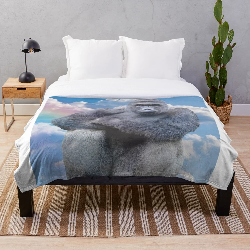 Harambe Plush Blanket - Commemorative Tribute to the Iconic Gorilla Meme