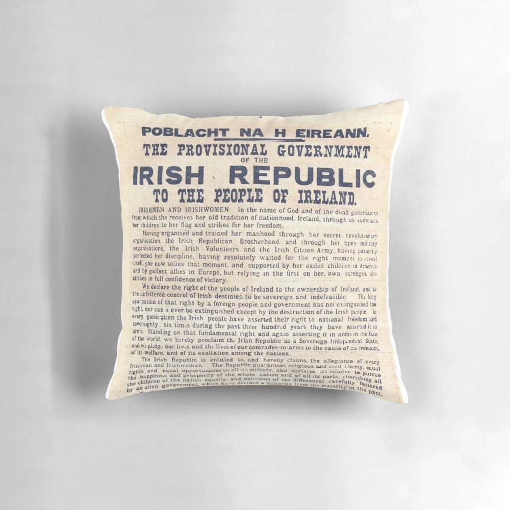 Pillow featuring the iconic Irish Proclamation of 1916