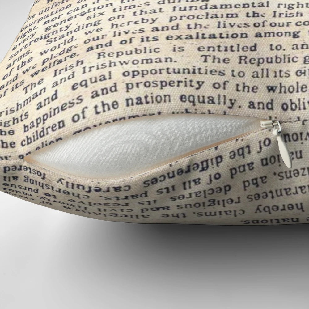 Pillow featuring the iconic Irish Proclamation of 1916