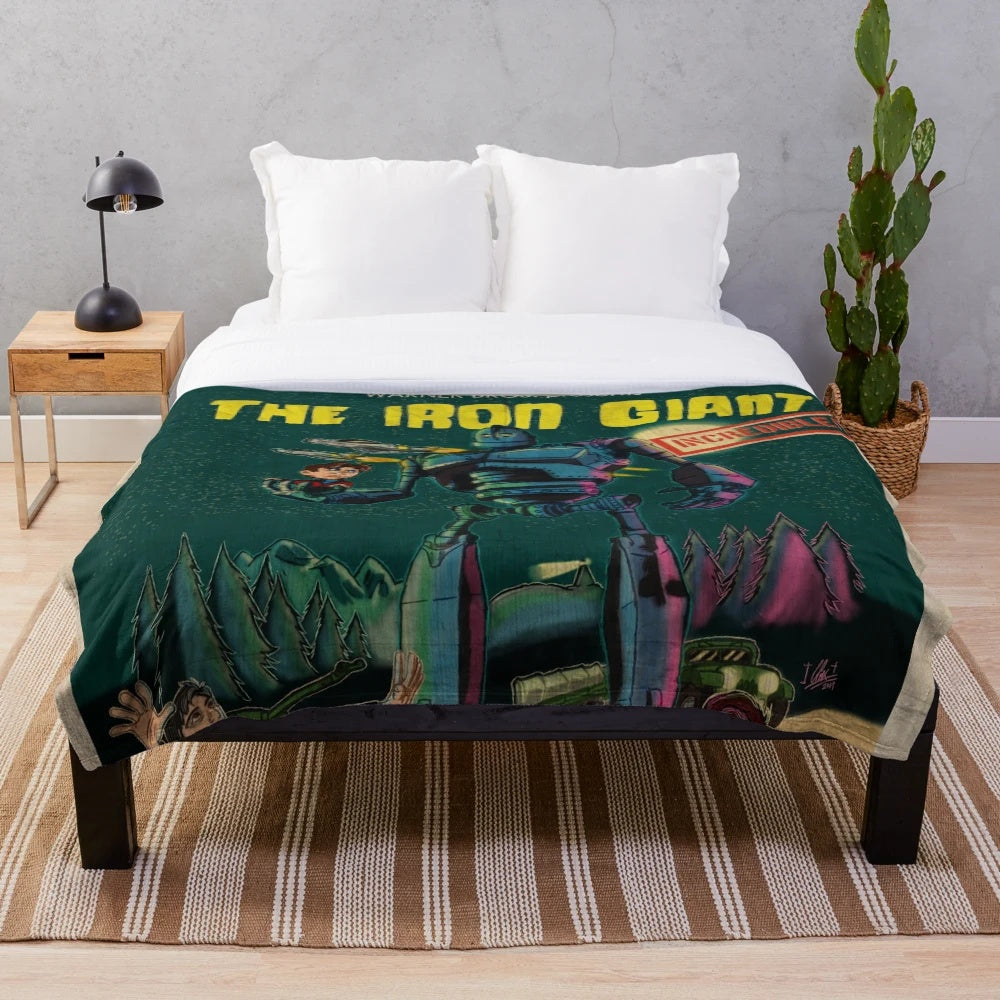 Iron Giant 20th anniversary movie poster plush blanket