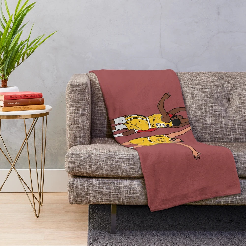 James Harden commemorative plush blanket featuring his game-winning shot against the Golden State Warriors