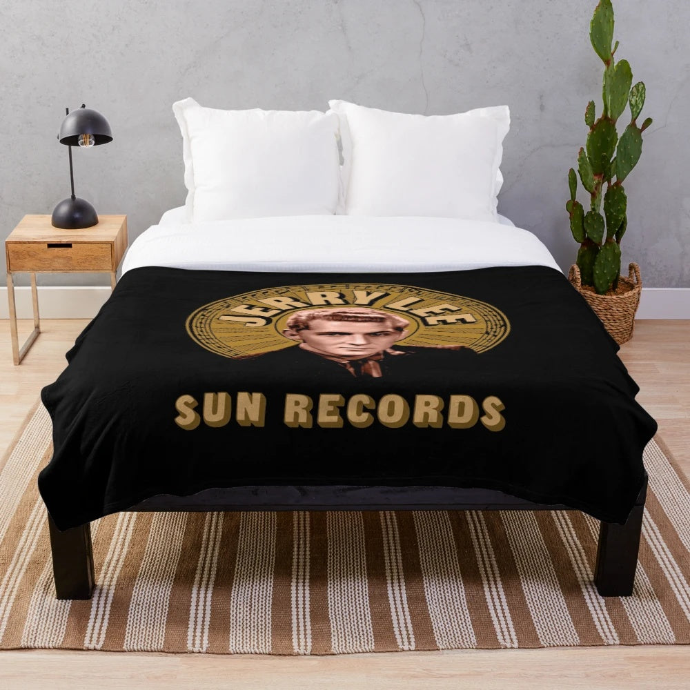 Jerry Lee Lewis Plush Blanket featuring the Killer's iconic rockabilly style