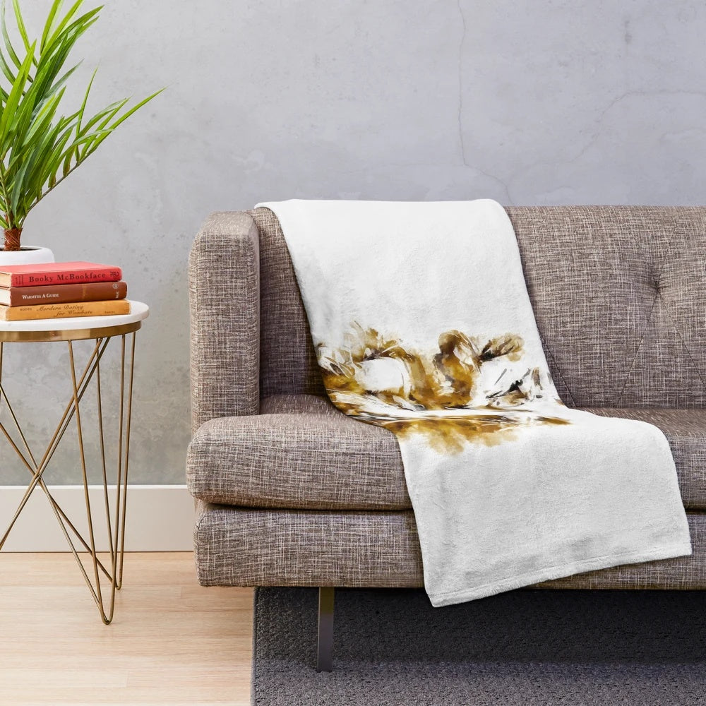 Plush blanket depicting portrait of John Wayne as Marshal Rooster Cogburn from western movie