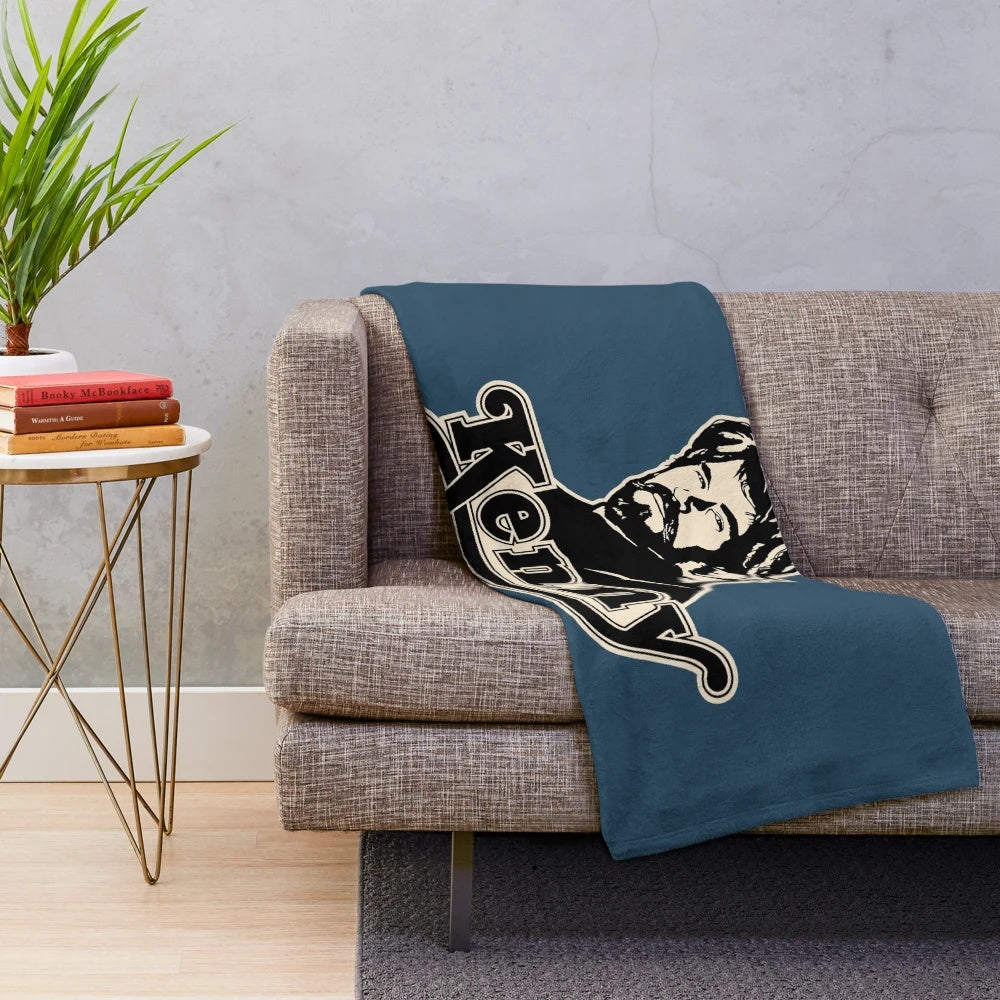 Kenny Rogers Plush Blanket featuring iconic country music singer and his Gambler silhouette
