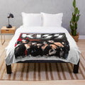 Plush blanket featuring the original Kiss band members