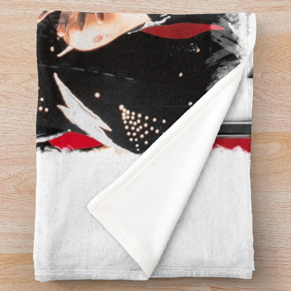 Plush blanket featuring the original Kiss band members