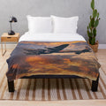 Lancaster Bomber plush blanket depicting the iconic WWII aircraft