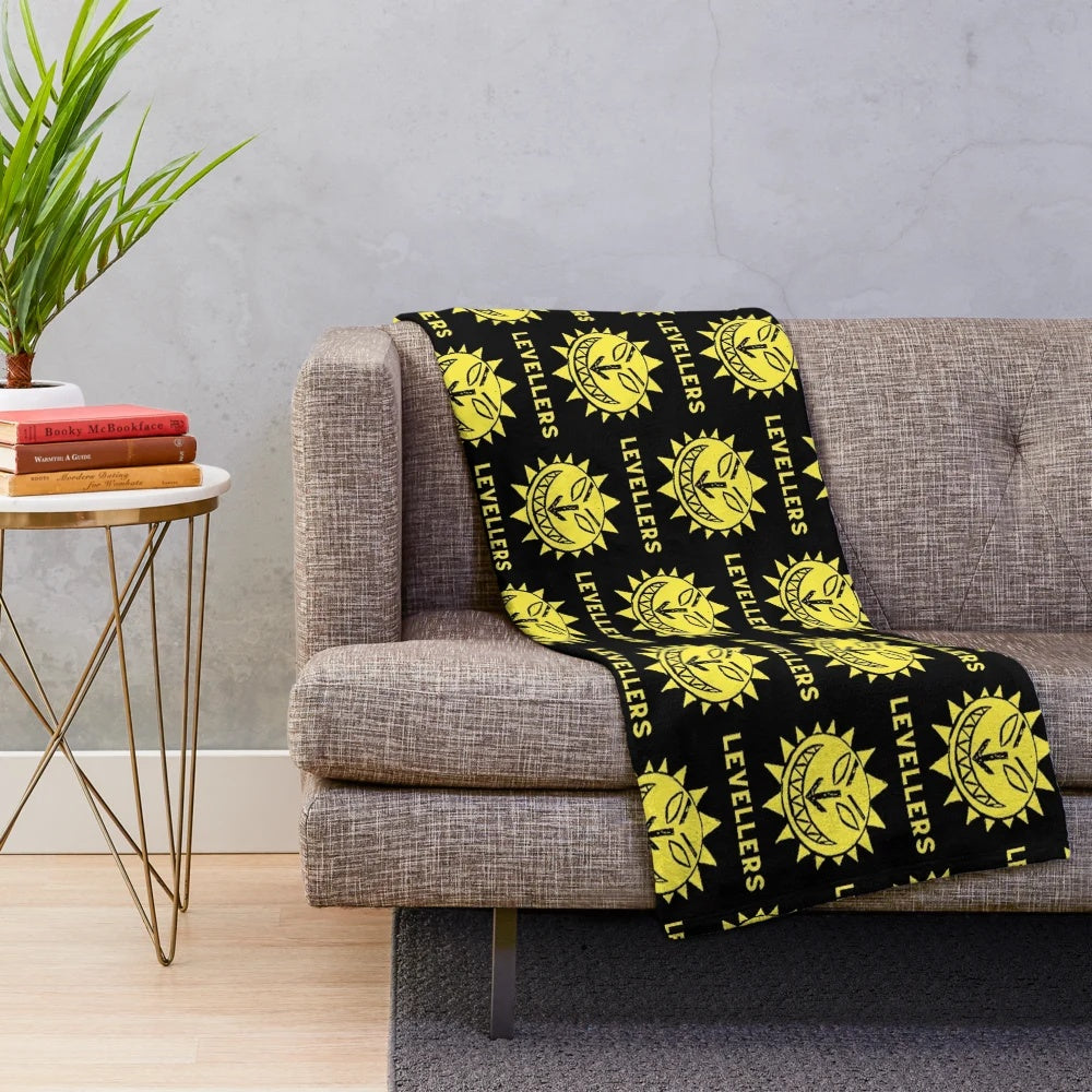 Cozy plush blanket featuring the iconic Levellers band logo and album art