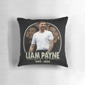 A pillow with a heartfelt design honoring the memory of Liam Payne, the beloved member of the iconic boy band One Direction.