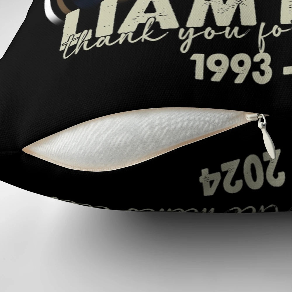 A pillow with a heartfelt design honoring the memory of Liam Payne, the beloved member of the iconic boy band One Direction.