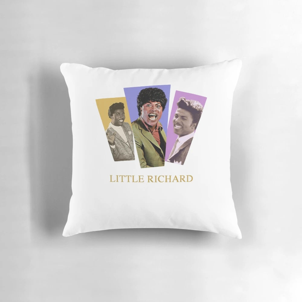 Little Richard Pillow featuring the musician's portrait and iconic song titles