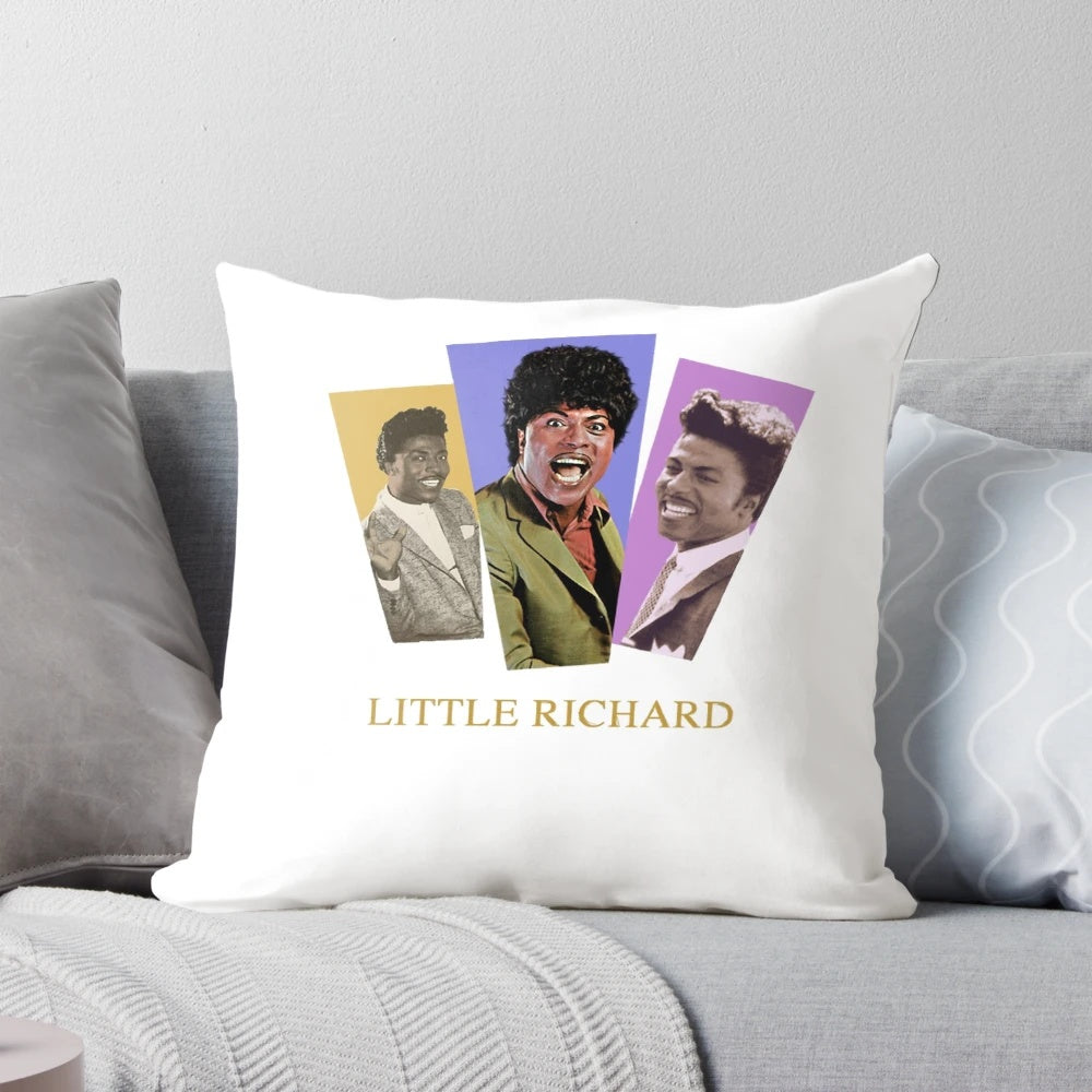 Little Richard Pillow featuring the musician's portrait and iconic song titles