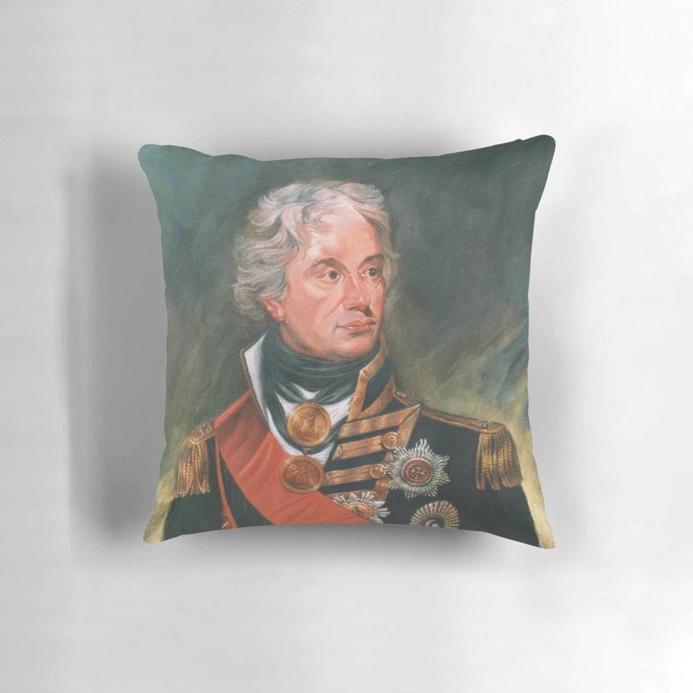 Lord Nelson Pillow, featuring a portrait of the famous British naval commander