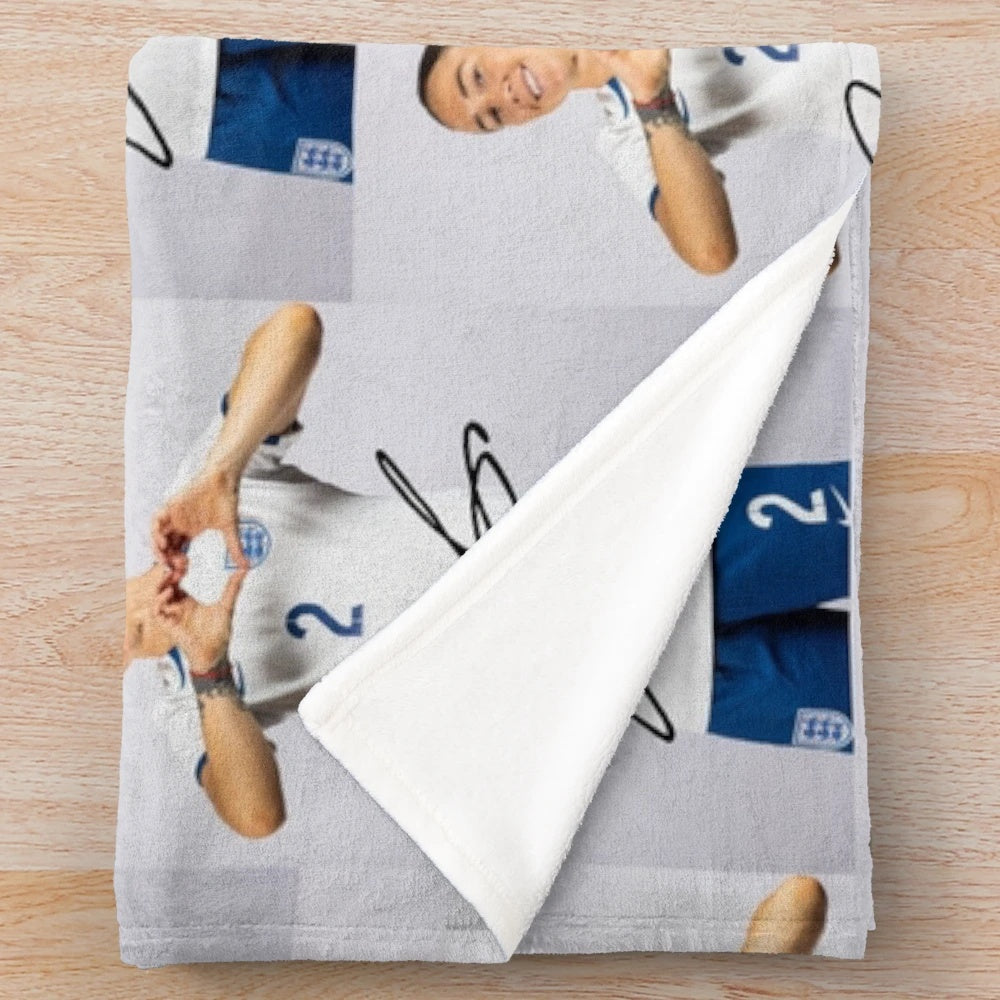 Lucy Bronze Signed Style Plush Blanket for England Lionesses Football Fans
