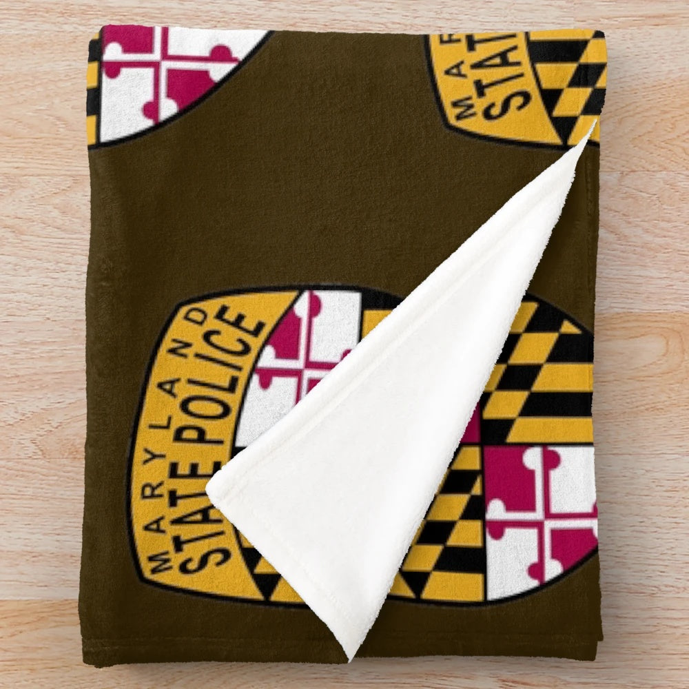 Maryland State Police inspired plush blanket