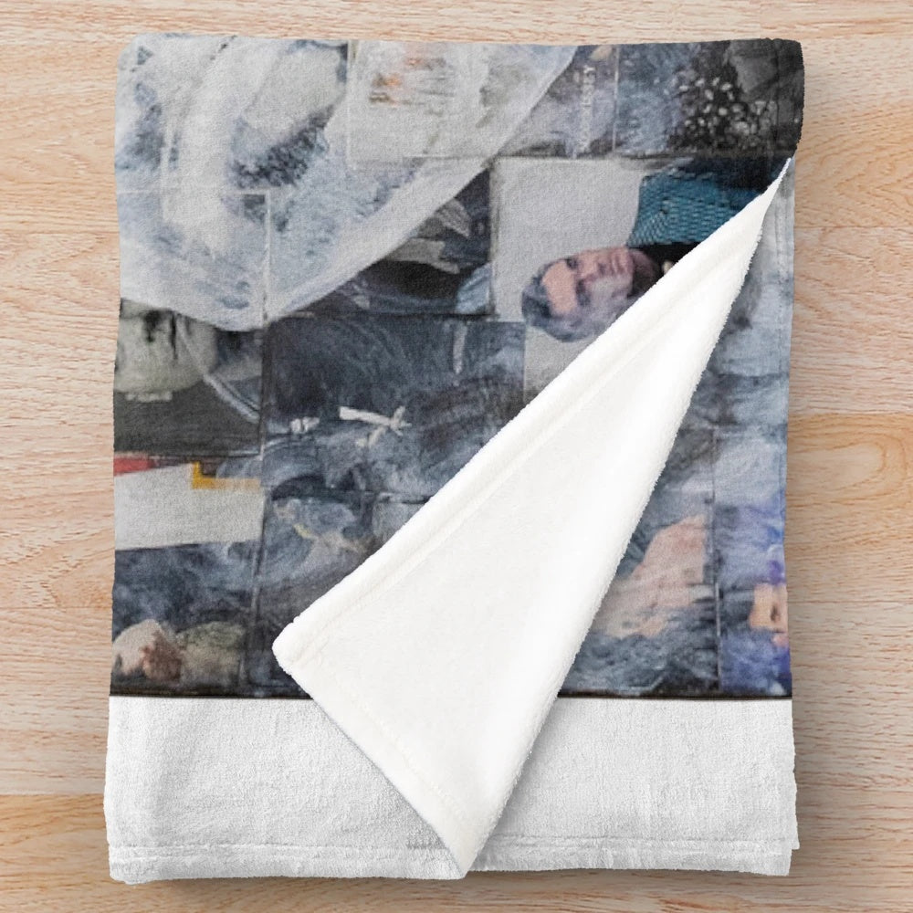 Morrissey plush blanket featuring a portrait of the iconic singer