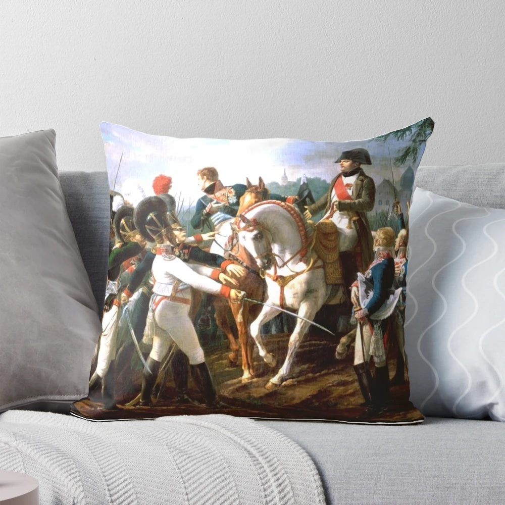 Napoleon Bonaparte Pillow with His Portrait and Horse