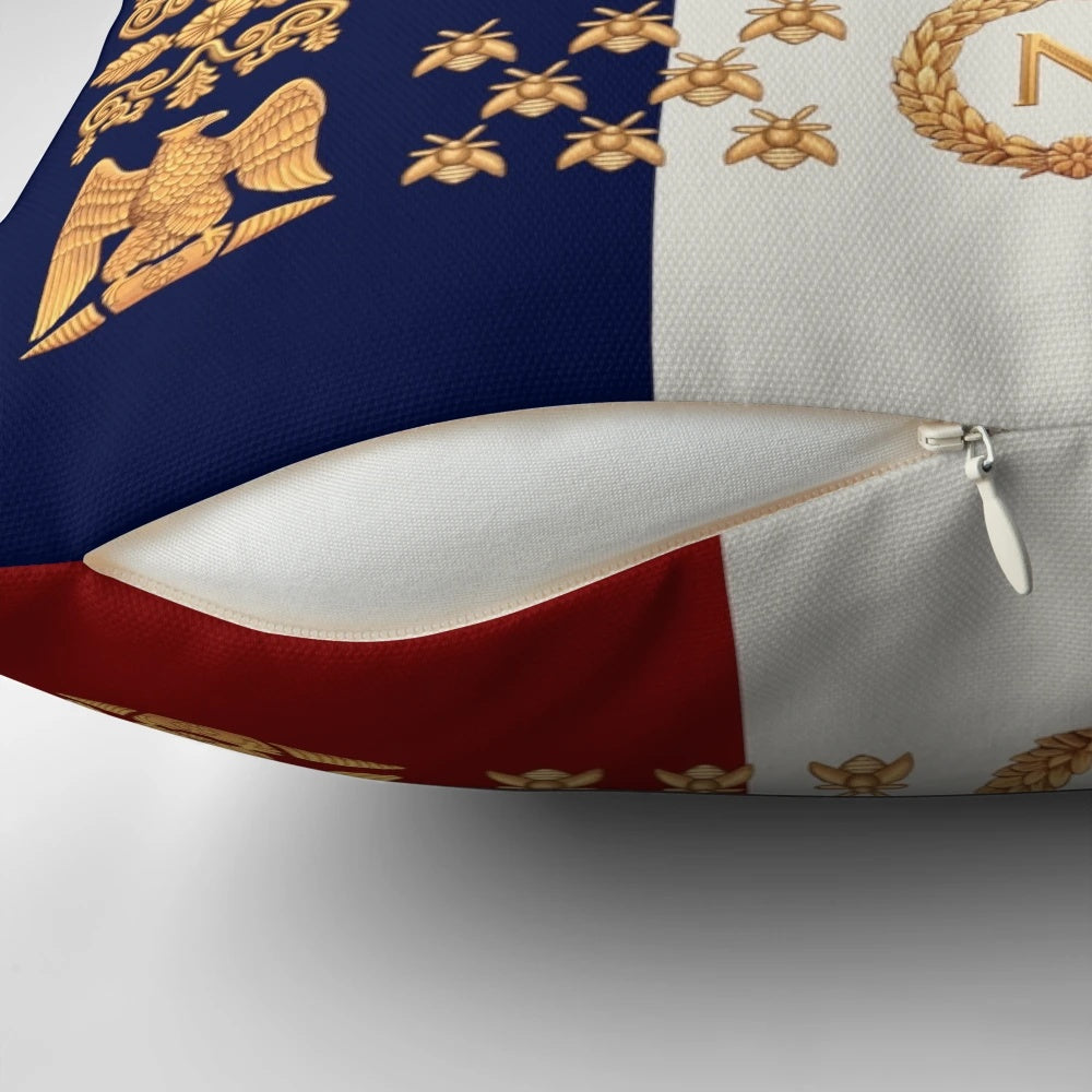 Detailed Napoleonic 45th Regiment French Flag Printed on a High-Quality Throw Pillow