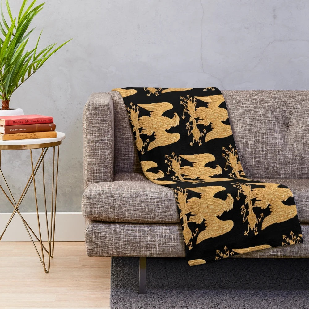 Cozy plush blanket featuring the Napoleonic French Imperial Eagle design