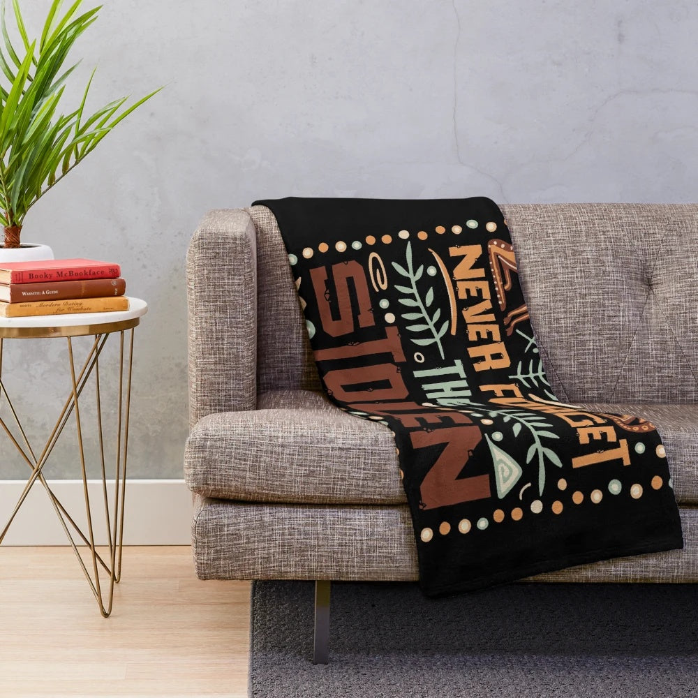 Plush blanket in commemorative National Sorry Day design
