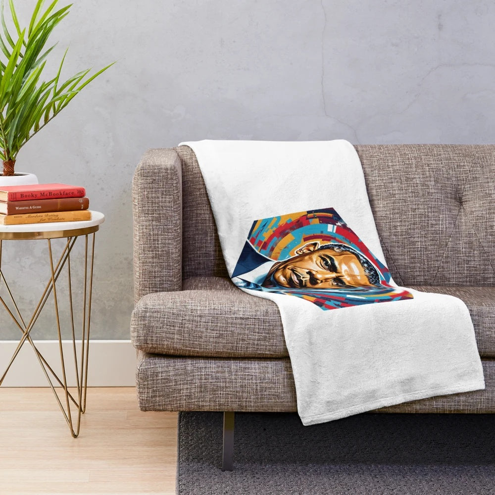 Soft, plush blanket featuring the image of former US President Barack Obama