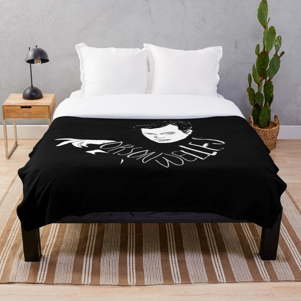 Orson Welles plush blanket featuring the acclaimed film director