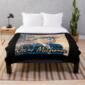 Black and white plush blanket featuring silent film director Oscar Micheaux