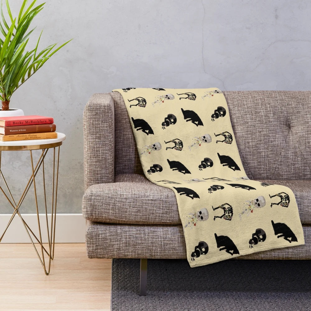 Our Flag Means Death inspired plush blanket featuring fan art designs of the show's characters