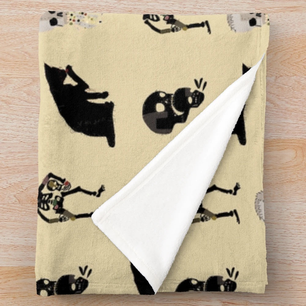 Our Flag Means Death inspired plush blanket featuring fan art designs of the show's characters