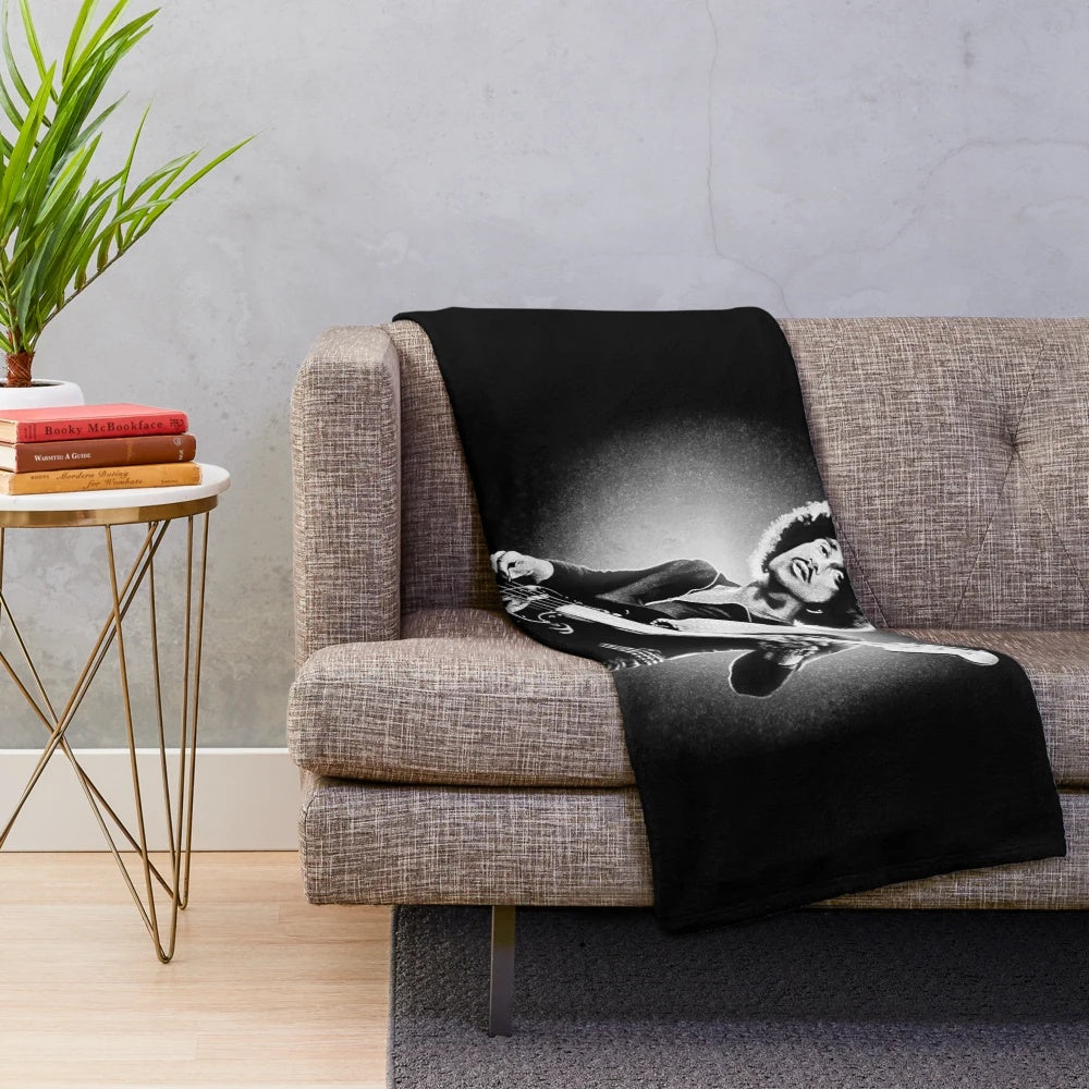 Phil Lynott plush blanket featuring the iconic Irish rock musician