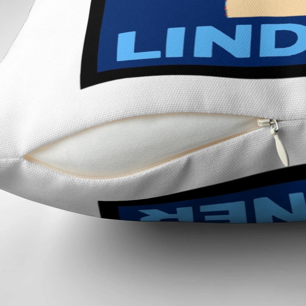 Pillow featuring an illustration of Christian Lindner, the German Finance Minister