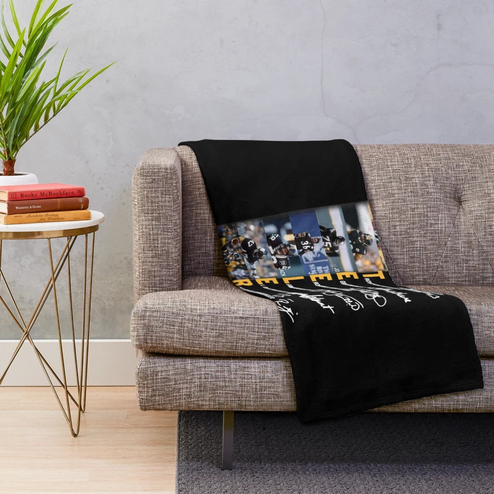 Pittsburgh Steelers Plush Blanket with Player Signatures