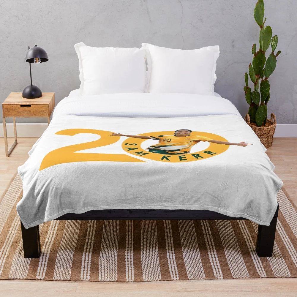 Soft, plush blanket featuring Australian soccer star Sam Kerr