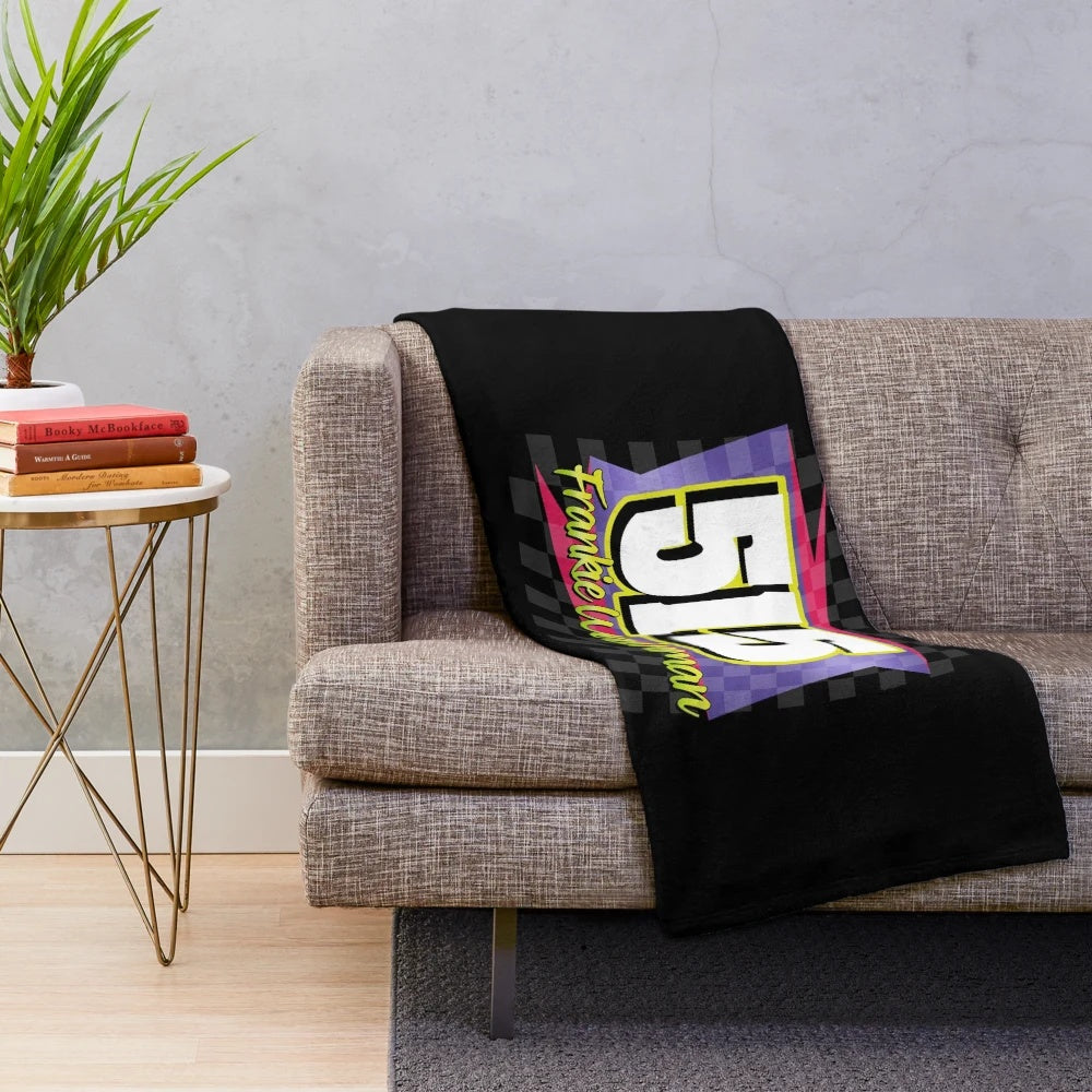 Plush blanket featuring the 515 Frankie Wainman Brisca stock car design
